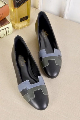 HERMES Shallow mouth flat shoes Women--003